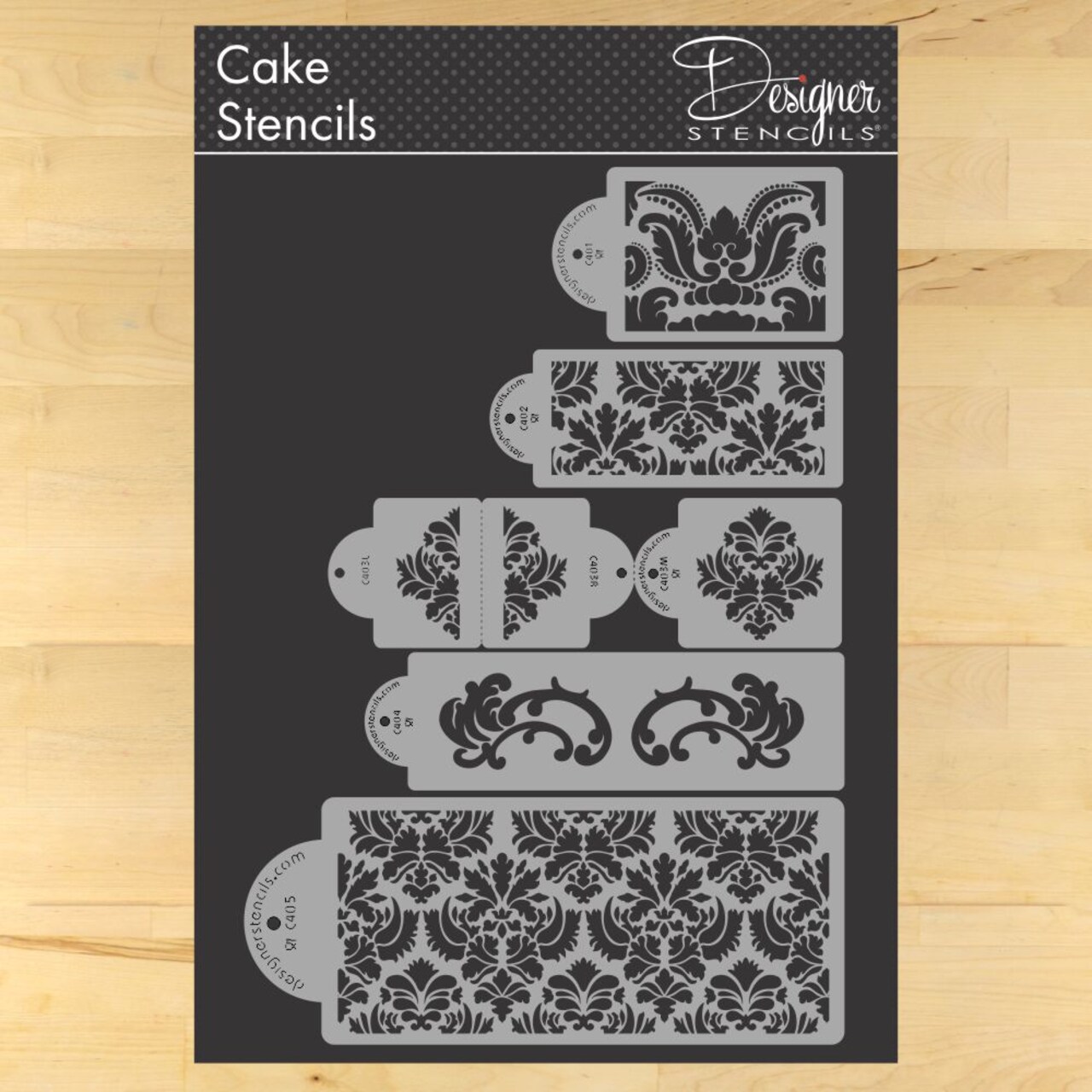 Martha Stewart's Five Tier Damask Cake Stencil Set | C406 by Designer Stencils |